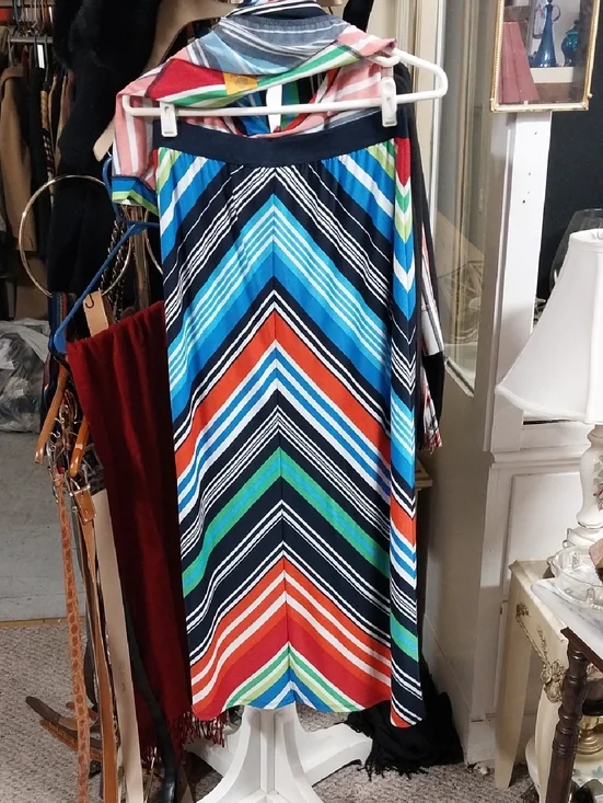 Ruby Rd. In Living Color Multicolor Striped Skirt Set - Picture 6 of 6